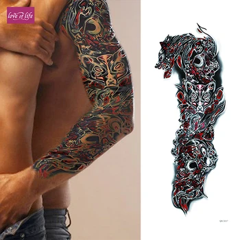 1 kom. Privremena tetovaža naljepnica Tigar Puni cvijet Tetovaža na ruci Body art velika Velika lažna tetovaža naljepnica