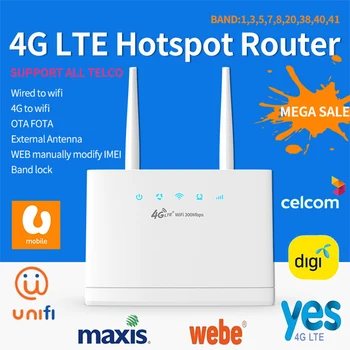 R311 4G LTE Router 300 Mb/s 4G WiFi Bežični Usmjerivač Cpe Mobilna Pristupna Točka Pristupna Točka S Utorom Za sim kartice Vanjske Antene EU Plug