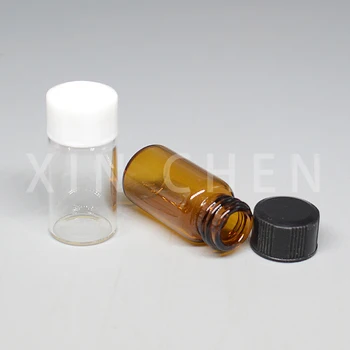 50 kom. mini Žuto staklene boce, bočice za uzorke lijekova, Laboratorijske posude za prahu reagensa s завинчивающимися poklopcima, 2 ml, 3 ml, 5 ml, 10 ml