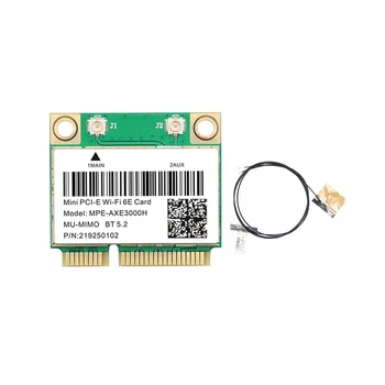 MPE-AXE3000H WiFi Kartica + Antena za WiFi 6E 2400 Mbit/s Mini PCI-E za BT 5,2 802.11 AX 2,4 G/5G/6 Ghz Mrežna kartica Wlan