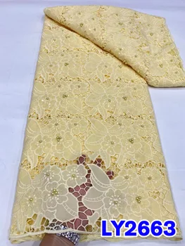 Cvjetne čipke tkanina od mliječne svile, afrička baršun cvjetne čipke tkanina, francuski гипюровый kabel, cvjetne čipke tkanina, Нигерийская vez, čipkan šivanje za stranke LY2663