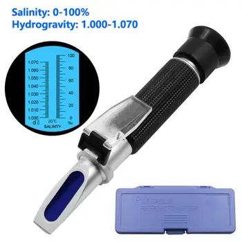 Priručnik akvariju refraktometar ATC saliniteta 0-100%, salinitet morske vode 1.000-1.070 SG, салинометр za akvarij