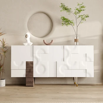 Drveni pravokutni stolići za pohranu u skandinavskom stilu, bijeli stolići, luksuzna moderna namještaj za unutrašnjost Mesa Centro, dnevni boravak