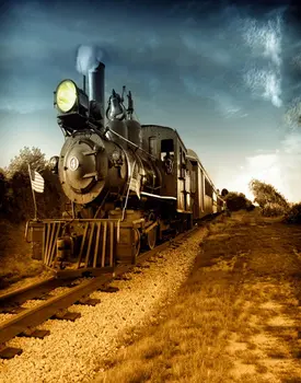 starinski vlak veličine 5х7 metara usred Biljni Slike, Rekvizite za snimanje Fotografija, Studijski Pozadina