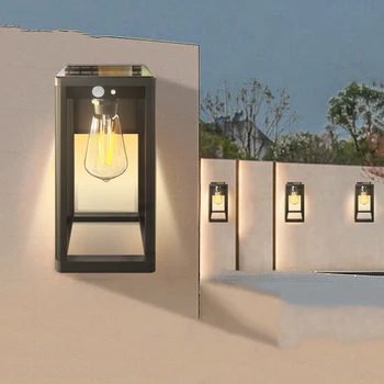 Solarna zidne lampe sa indukciju osobe, vanjski zid, balkon, uređenje vrta, rasvjeta, bez ožičenja, Vodootporan IP65 zidne lampe
