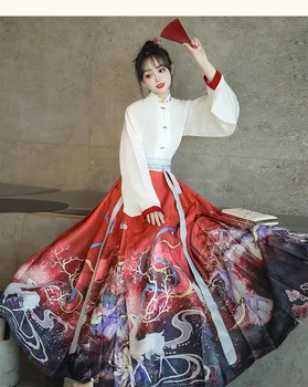 Tradicionalni nabrane suknje Hanfu, ženska traper suknja zevity traf 2023, duge suknje za žene, moda 2023, odjeća za žene