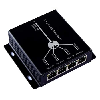 4-port produžni kabel IEEE802.3Af PoE za IP kamere Povećava domet prijenosa na 120 metara preko lan porta 10/100 Mb/s 4 POE