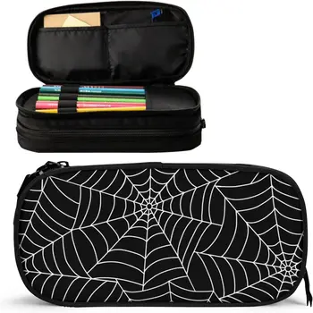 Crna kutija za olovke od paučine s kopče-grmljavinom, torbica, kutija za olovke, organizator za markere, torba s uredima za školu i ured