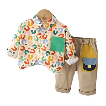 Nova proljeće-jesen modni odjeća Odjeća za dječake Dječje košulja hlače 2 kom./compl. casual odijelo za djecu dječji sportski kostimi