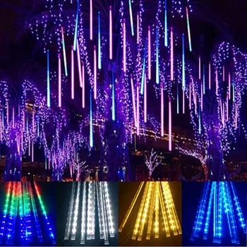 8 cijevi LED метеоритный kiša, nevjerojatan svjetla, ulične vodootporan nevjerojatan vijenac, ulica nakit, гирлянда, božićno traka, lampe