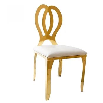 50 kom. s cvjetnog leđa, zlatne noge, moderni metalni blagovaona stolice od nehrđajućeg čelika