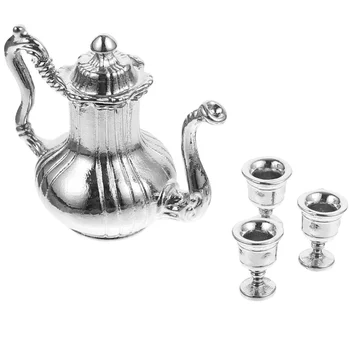1 Komplet malih metalnih čaj šalica skup lutke Mini-čaj Minijaturni čaj rekvizite za dom