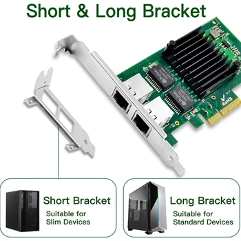 E8BA 2 Porta Mrežne kartice PCI X4 Gigabit Ethernet Kartica za I350-T2 1000 Mbit/s 2 x Priključaka RJ45 Desktop kartica Adapte