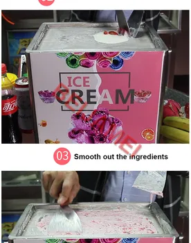 Мороженица, stroj za kuhanje pržena peciva sladoleda, Poslovni stroj za kuhanje jogurta na velikoj tavi, тайское sladoled na tavi