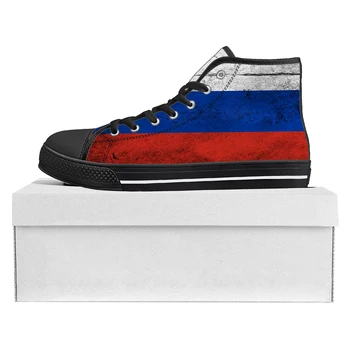Ruska zastava, tenisice s visokim берцем, muška, ženska, teen, парусиновые tenisice, Rusija, Casual cipele za par cipele po mjeri