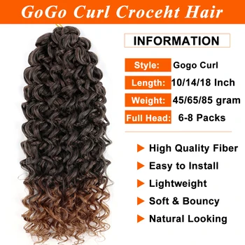 Bellqueen GoGo Curl, kosa, povezana kuka ocean val, duboko sintetičko pleter, kose ekstenzije 14-18 cm za crne žene