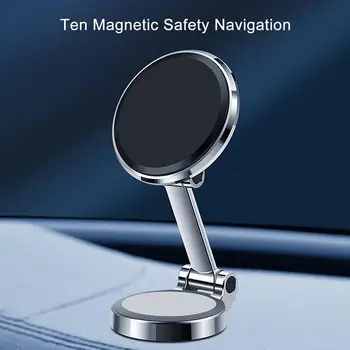 Metalni Magnetska Auto Stalak Za telefon Cell GPS Sklopivi Stalak za iPhone Podesivi Nosač 360 Stupnjeva Magnet Držač za Mobilne Ploče s Instrumentima