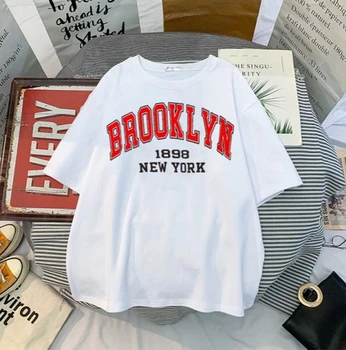 T-shirt 2023Letter Brooklyn Za muškarce I žene, Funky Godišnje Хлопковая t-shirt, Dječje Majice u stilu hip-Hop, Majice, Odjeću za dječake, Camisetas Hombre Girl Ts