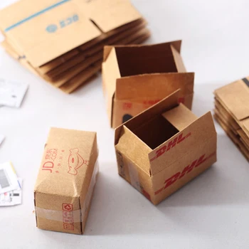 5 kom. Papir lutkine Mini kutija Express-kutija 1:12 kućica za lutke Mali express-kutija Dekor igračka
