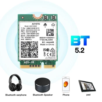 AX1675I WIFI Kartica Wifi 6E M. 2 Ključ E Cnvio 2 Трехдиапазонная 2,4 G/5G/6GHz Wireless karticu AX211 Dijelovi Za Bluetooth 5,2 Podrška za Win 10