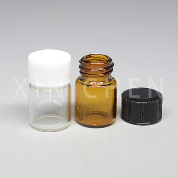 50 kom. mini Žuto staklene boce, bočice za uzorke lijekova, Laboratorijske posude za prahu reagensa s завинчивающимися poklopcima, 2 ml, 3 ml, 5 ml, 10 ml