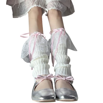 Ljetne bijele čipke čarape s бантиками, slatka hulahopke, subkulture-Jokers u japanskom stilu, slatka navlake za noge za žene, djevojke-