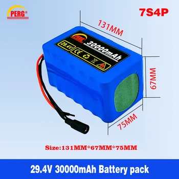 29.4V30Ah 18650 li-ion baterija 7S4P 24 U Električni bicikl motor/skuter baterija baterija baterija baterija baterija s 15A BMS + punjač 29,4 U