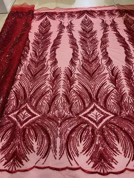 Držači tkiva Sequence, Нигерийская nadvoji cvjetne čipke vez, afrička cvjetne čipke tkanina sa šljokicama, расшитая perle, materijal za vjenčanje 130 *460 cm