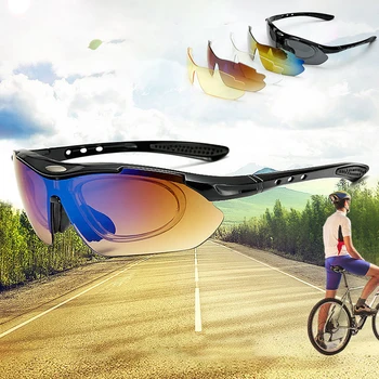 Sportske naočale, muške, ženske biciklističke sunčane naočale, biciklističke naočale, MTB, cestovne, anti-glare, za vožnju biciklom, zaštita bodova za bicikl, 5 leća