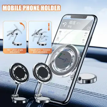 Metalni magnetsko auto nosač za mobitel za Iphone 14 13 12 Pro Max za Magsafe, ljepljive ploče s instrumentima, podesivi držač telefona