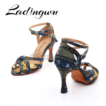 Ladingwu/ Dance cipele od Trapera s Božićnim po cijeloj površini, Dance Cipele za Salsu, Ženske Cipele Za Latino Plesova, Dance Cipele Novi Dizajn, Sandale