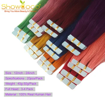 Traka za Izgradnju Kose 100% Remy Hair Nevidljiva Obostrane Ljubičaste Boje I Boji Kose Za Žene 14-24 inča