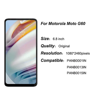 Originalni za Motorola Moto G60 Ekran mobilnog telefona Tela LCD zaslon za Moto G60 Zamjena digitizer touch screen sklop