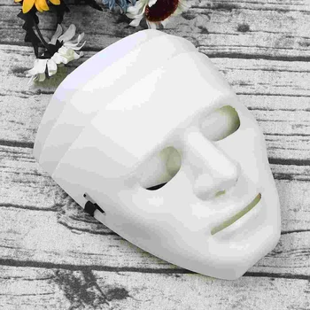 5 kom. bijela maska za ulični ples, plastični rekvizite za косплея, odrasla kostim, maska za cijelo lice, za Noć vještica, Karneval, maskenbal
