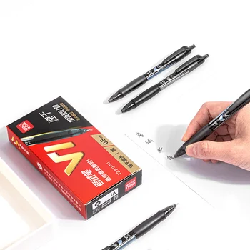 3pcs DELI V1 Press neutralna olovka 0,5 mm гелевая ručka crne tinte igličasti materijal Pribor školski uredski pribor