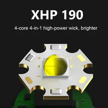 Najnoviji moćna led svjetiljka za ronjenje XHP190, punjiva preko USB-a, fenjer XHP100, podvodna lampa IPX8, vodootporan svjetlo za ronjenje