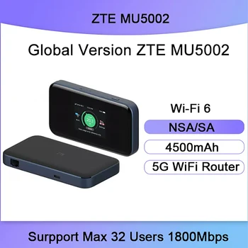 Novi ZTE MU5002 5G NSA/SA 5G NR + LTE EN-DC-Sub6G FDD: n1/3/5/7/8/20/28/38/40/41/42 TDD: n77/78/41 modem Cat2 MiFi