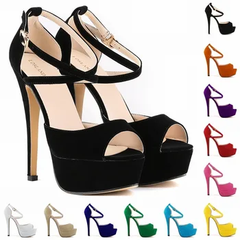 Cipele; ženske modne sandale na visoku petu; zapatos de mujer; Ženska Ljetna Moda Casual Cipele od флока na ukosnica s ribljim vrhom Na visoku petu