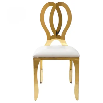 50 kom. s cvjetnog leđa, zlatne noge, moderni metalni blagovaona stolice od nehrđajućeg čelika