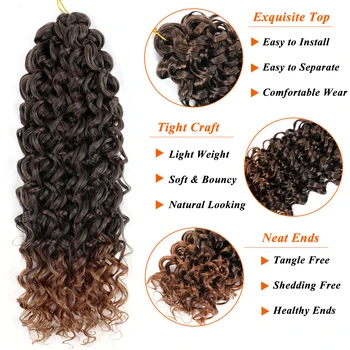 Bellqueen GoGo Curl, kosa, povezana kuka ocean val, duboko sintetičko pleter, kose ekstenzije 14-18 cm za crne žene