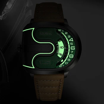 Ograničena serija automatskih sati, gospodo luksuzni mehanički ručni sat najbolji brand, U-oblika, personalizirana moderan svijetao sat ATOWAK