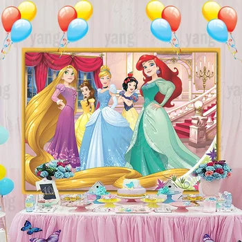 Princeza Disney, trnoružica, Pepeljuga, konfuzno dvorac Rapunzel, Vjenčanje, rođendan, pozadina za zurke, pozadinsku obradu, snimanje