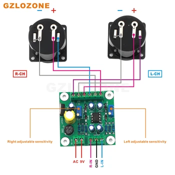 ZEROZONE LM358 VU Level Audio Meter vozač DIY Kit/Karbali naknada + 2 kom. Sa toplom led mjernom glavom Podesiva osjetljivost