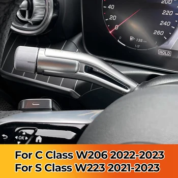 Srebrna ABS Ručicu Mjenjača Brisača Cruise Sjedalo Okvir Naljepnice Komplet opreme Za Mercedes-Benz C Class W206 2022 2023 S Class W223 2021