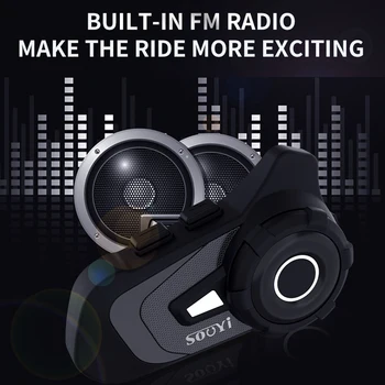 Moto kaciga S2, Bluetooth slušalice za internu komunikaciju, univerzalni uparivanje za druge marke, 6 trkača, govore istovremeno, FM radio