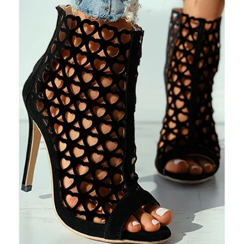DoraTasia, Novi trendi ženski seksi sandale-gladijatori s otvorenim vrhom, ljetni šuplje cipele, sandale na tankim visokim potpeticama, ženska obuća za stranke, ženske cipele