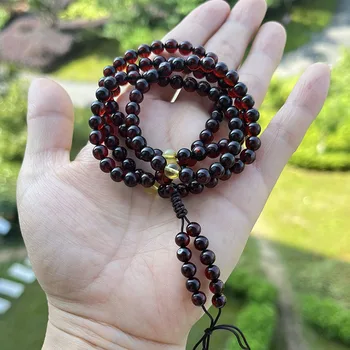 narukvica od prirodnog jantara 8 mm, 108 zrna, trešnje baltic perle, krunice, meditacija Mala, danas буддийское ogrlica, novi ženski nakit