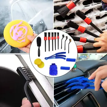 Set kistova za zrnatost vozila od 15 predmeta, set za čišćenje unutrašnjosti vozila uključuje četke za detalje, međuosovinski razmak četkicu za zube, set četkica za kotačima gume