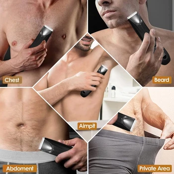 Električni trimer za lopti, intimno brijanje za muškarce, vodootporan britva za mokro/suho jaja i njegu tijela, britva za testisa s led pozadinskim osvjetljenjem