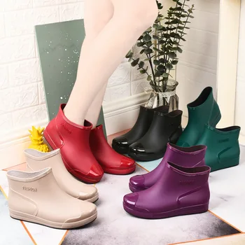 Trendi ženski vodootporne cipele s kratkom cijevi, нескользящие, obložen vodootporne cipele, topla kaljače, udobne cipele otporan na habanje